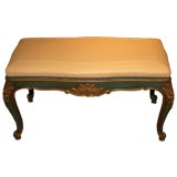 19th Century French Bench newly upholstered in top grade leather