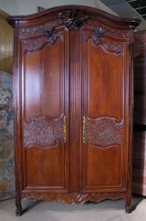 18th C. French Oak Wedding Armoire Exquisite Carving