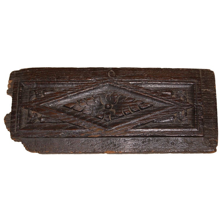 17th Century French Carved Wood Fragment