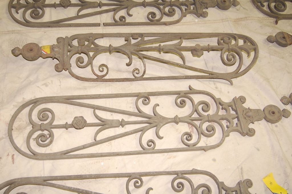 19th C.French Iron Stair Railing 16 parts In Good Condition In San Francisco, CA