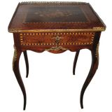 19th Century French Marquetry with Brass Gallery