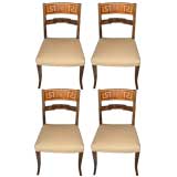 Set of 4 Art Deco Swedish Flamed Birch Chairs