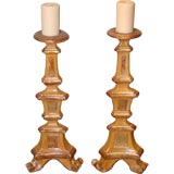Antique Pair 19th C. French Gold Dore Altar Candlesticks
