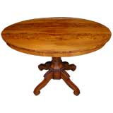 19th Century Beidermeier Flamed Birch Salon Table