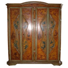 18th Century Italian Painted Armoire (back, floor, and shelves not original)