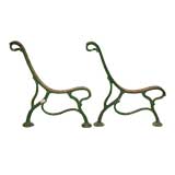 Antique Pair 19th Century Iron Sides to French Park Bench
