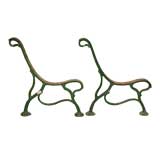 Pair 19th Century Iron Sides to French Park Bench