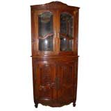 Antique French Walnut Corner Unit 18th C. Bottom and 19th C. Top