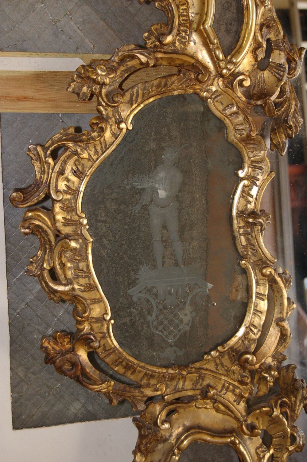Italian ON SALE Massive Size Mirror 19th Century Venetian Etched Glass 9'5'' H For Sale