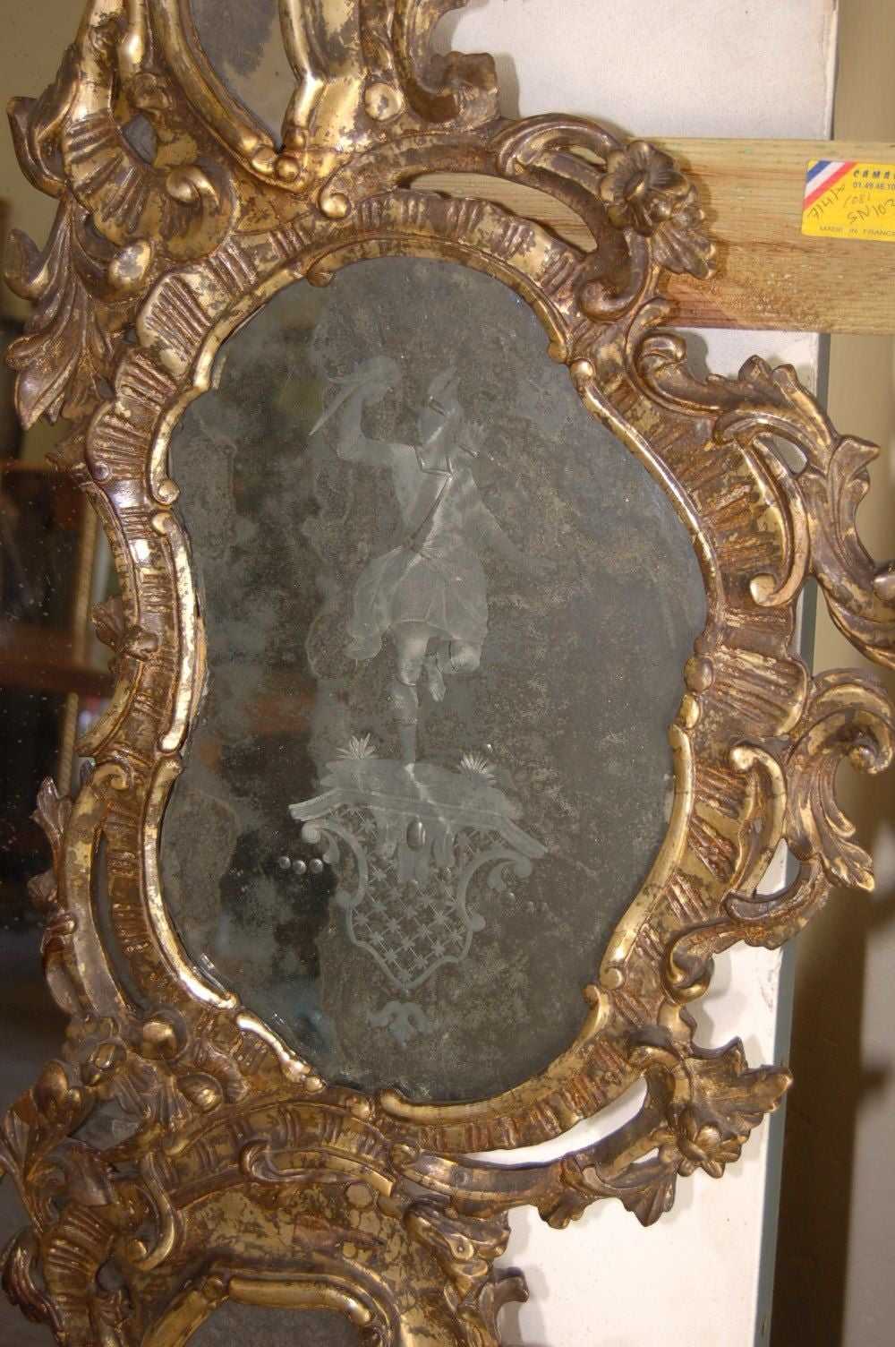 ON SALE Massive Size Mirror 19th Century Venetian Etched Glass 9'5'' H In Excellent Condition For Sale In San Francisco, CA