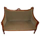 19th Century French Beechwood Settee with Musical Instruments an