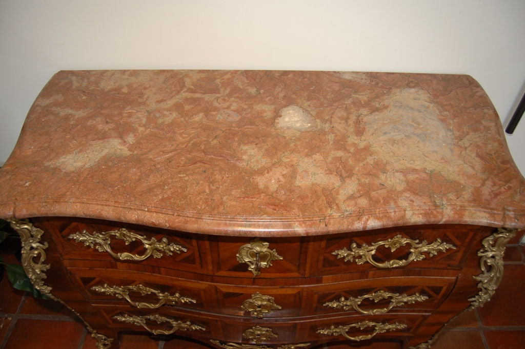 ON SALE Commode  French Regence 18th Century Parquetry Chest of Drawers 2