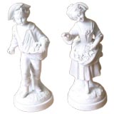 Antique Pair 19th C. Bisque Figurines