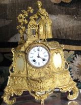 19th C. French Bronze Doré Mantel Clock  In Running Order