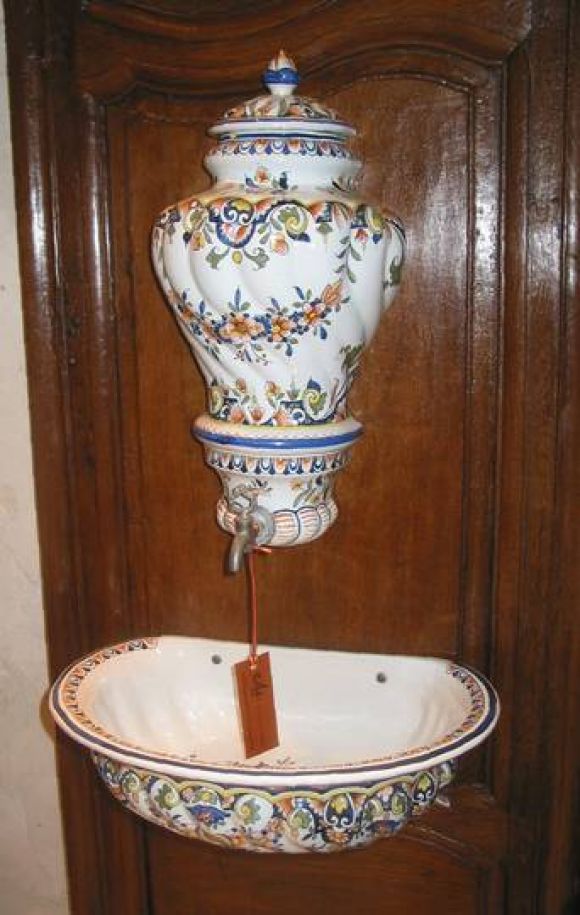 Louis XV Turn of the 19th Century French Faience Lavabo