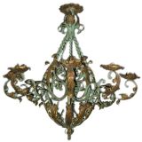 19th C. French Iron 8-Arm Chandelier