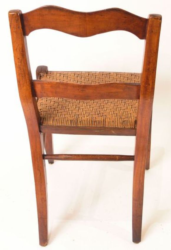 Louis Philippe Chair 19th Century French Fruitwood Weave Seat For Sale