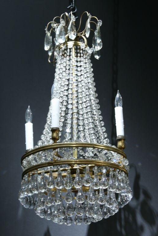19th century French brass and crystal chandelier wired measure: 30'' H x 16'' W
One crystal missing.
CLOSING BUSINESS