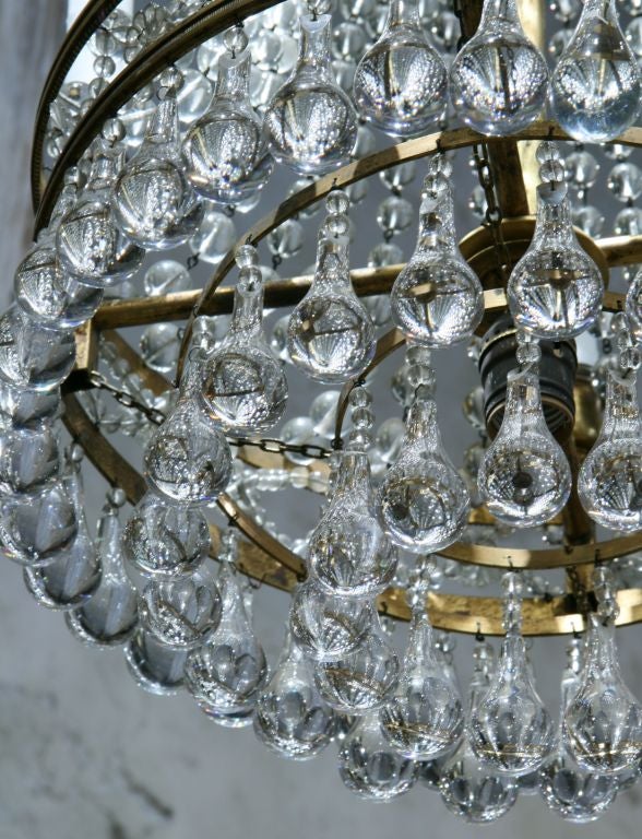 Brass ON SALE  Chandelier 19th Century French Crystal 