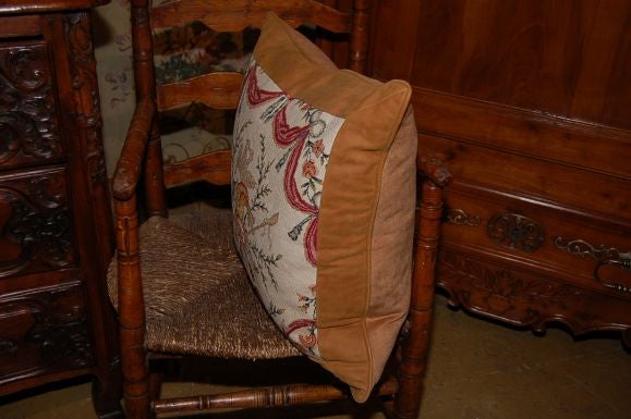 Early 1900s tapestry made into custom pillow. Two available 16