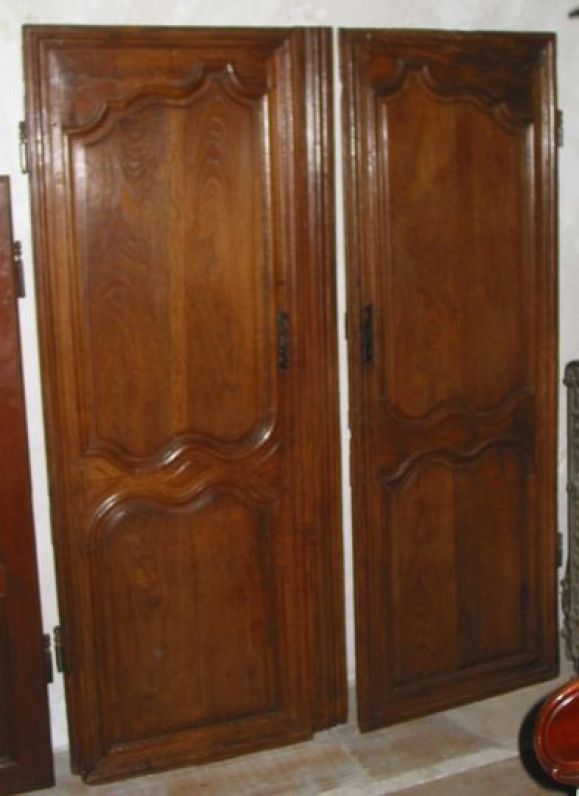 Early 19th century French oak doors, 52''w X 67''h