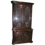 18th Century French Walnut Buffet Deux Corps With Leaded Glass