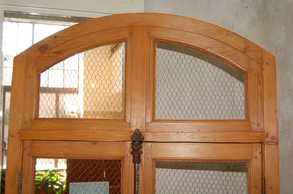 19th Century French Windows  glass replaced with chicken wire 36''w X 82.5''w