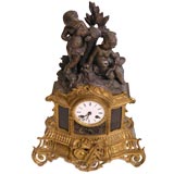 Antique Circa 1840  French Spelter Mantel Clock
