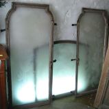 Early 1900's Etched Glass Windows - Set Of Three