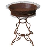 French Reproduction Wire Planter And Stand