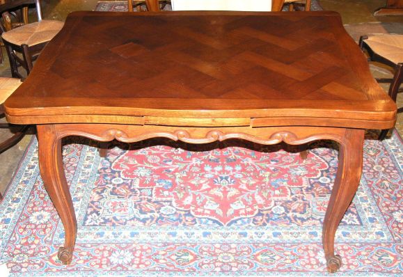 1920's Parquet Drawleaf Table