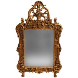 19th C. Carved Wood Gold Gild Mirror