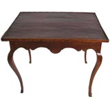 18th C. Louis XV Game Table with Original Leather Top