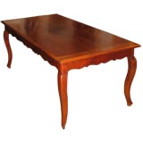 Antique Late 19th/ Early 20th C. French Cherry Cabriole Leg Dining Table