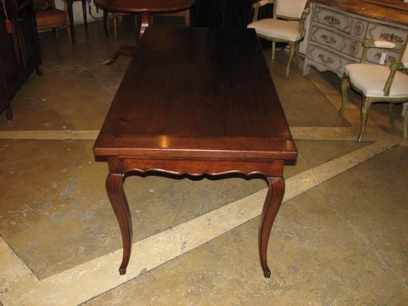 Late 19th Century French Oak Farm Table, with drawer and pull out bread board
71'w x 32''d x 30''h  24''clearance