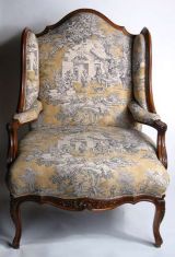 Replica Of 18th C. REGENCE Wing Chair Cherry Wood