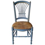 Reproduction Beechwood Bleu & Jaune Side Chairs