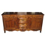 19th Century French Fruitwood Buffet with Grape Carvings