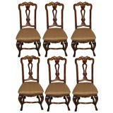 Set of six Italian 1920's Walnut Chairs