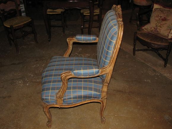 19th Century French Armchair Carved Wood with Great Patina In Excellent Condition In San Francisco, CA