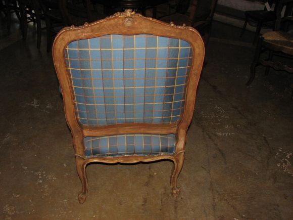 19th Century French Armchair Carved Wood with Great Patina 1