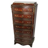 19th Century French Marquetry Desk Chest of Drawers