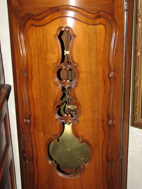 20th Century Rare Corner French Fruitwood Grandfathers Clock, Early 1900s