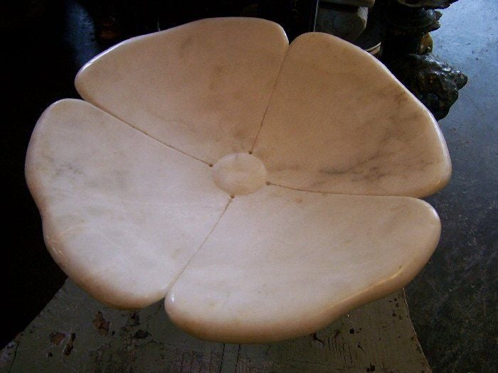 Nice old alabaster footed pedestal bowl in a lotus or lily form.