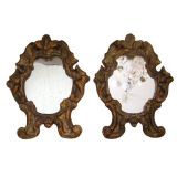 Pair of small giltwood sconce mirrors.