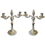 Pair of Louis XIV two light candelabra.