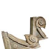 Pair of Bracket and Volute Form Architectural Fragments