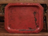 Red Tole Tray