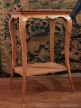 Blond Side Table with Shelf