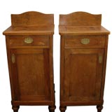 Antique Italian radica di noce night stands
